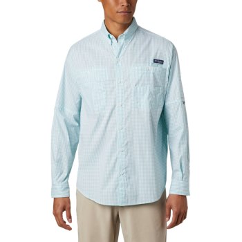 Columbia Overhemd Heren, PFG Super Tamiami Long Sleeve LichtTurquoise, 26JHIDQVF